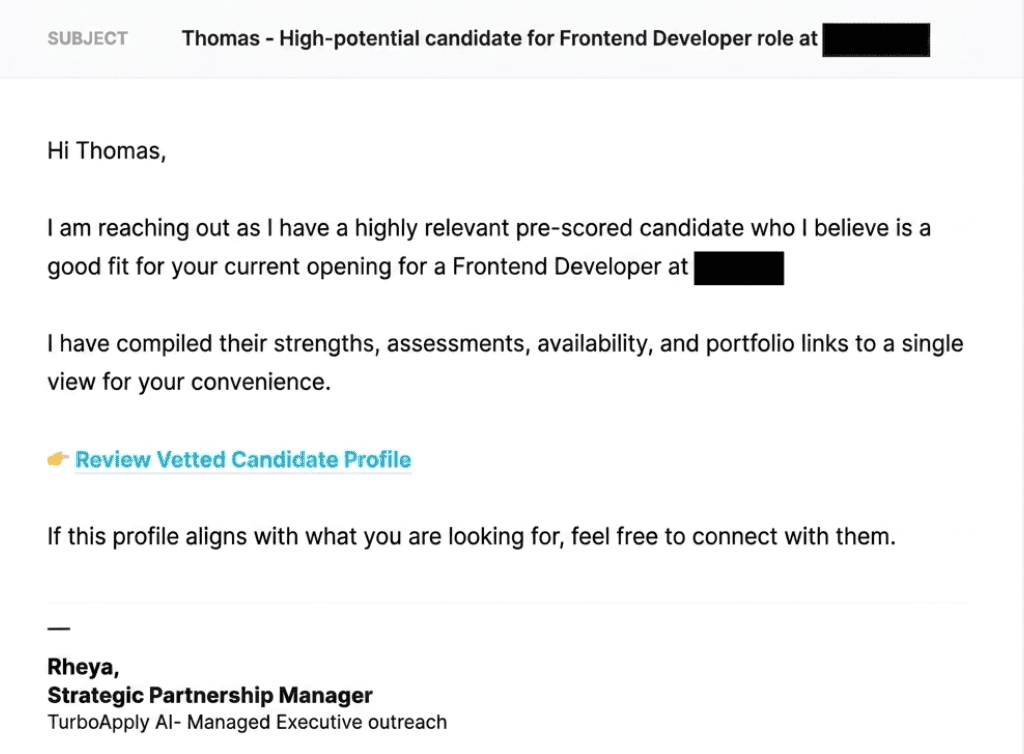 Recruiter outreach