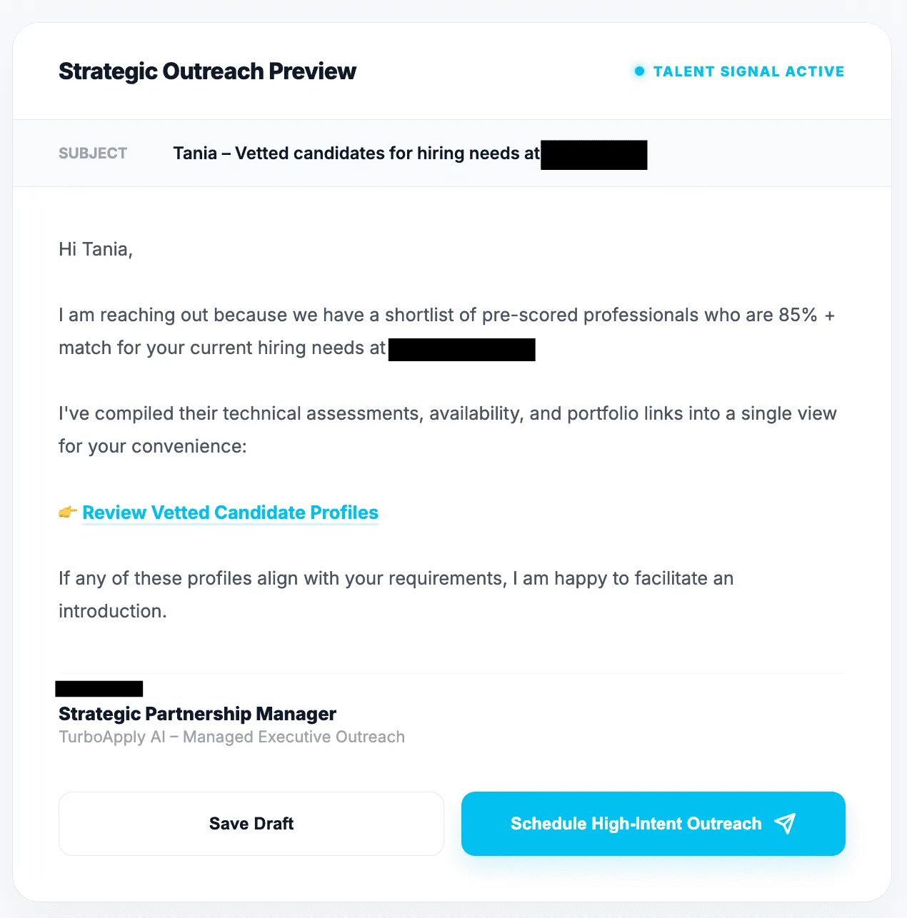 Recruiter outreach